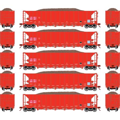 HO RTR 5-Bay Rapid Discharge Hopper ITGX Red (5) HO RTR 5-Bay Rapid Discharge Hopper ITGX Red (5)