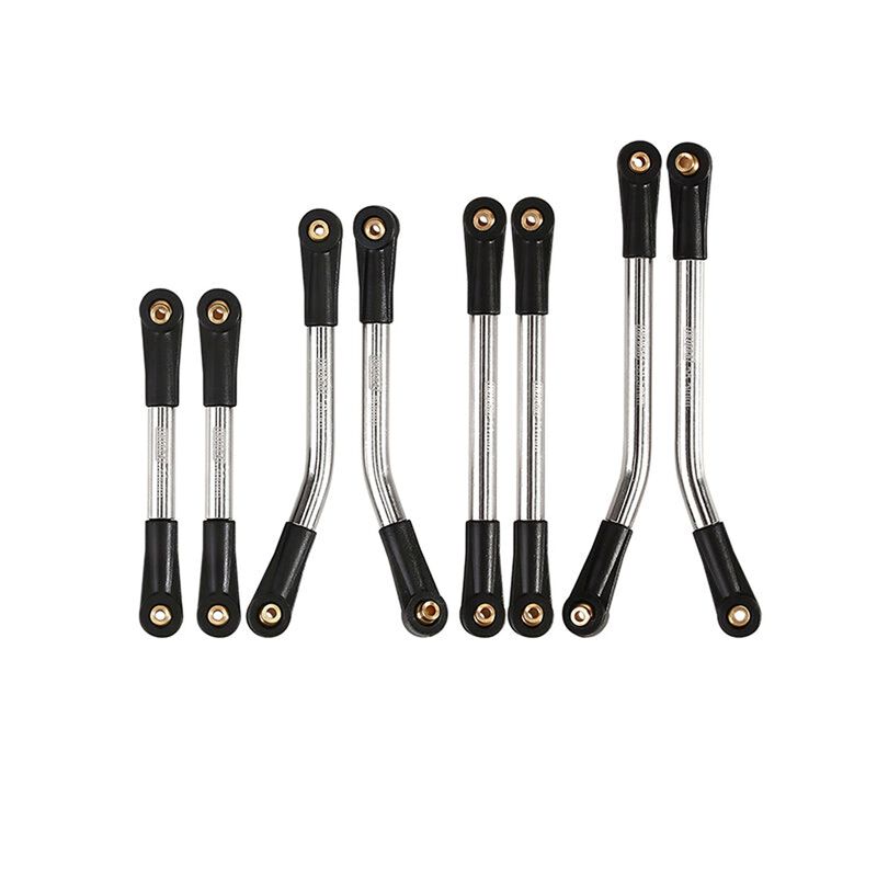 INJORA Stainless Steel High Clearance Link Set, Silver, 1/24 Axial SCX24 C10, JLU, Bronco, Base Camp, & 4Runner