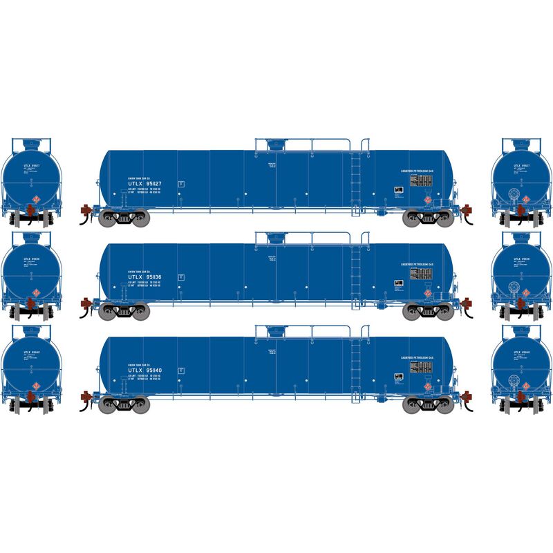 HO GEN UTC 33K LPG Tank Car, UTLX #951127/951136/951140 (3)
