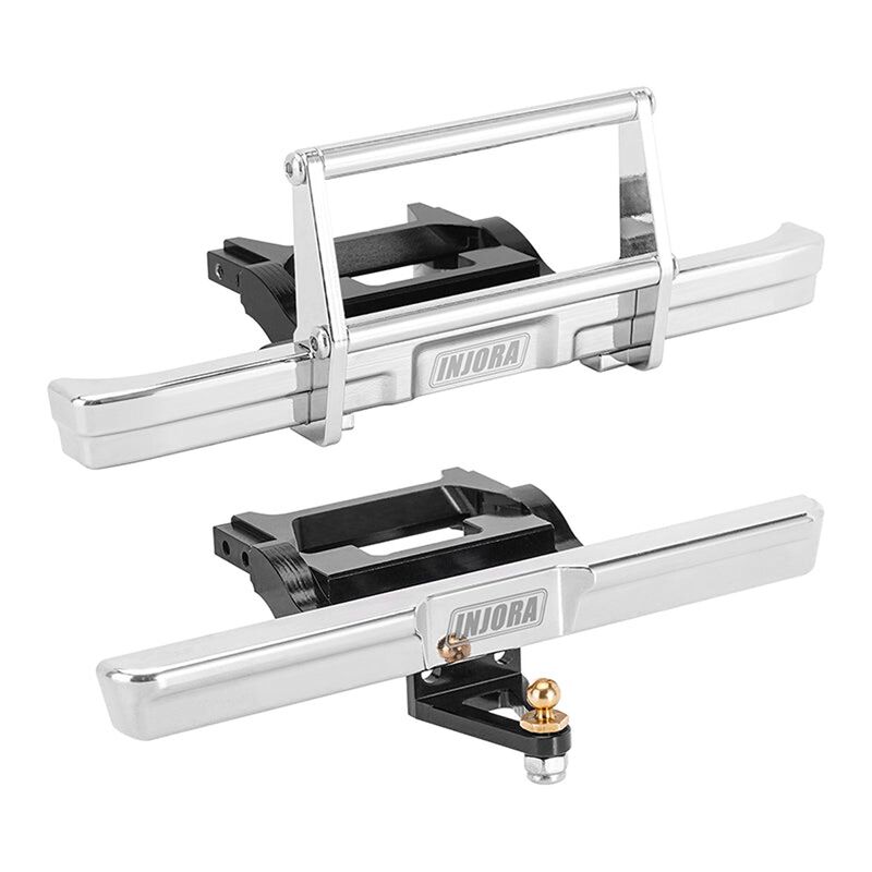 INJORA Aluminum High Trail K10 Front & Rear Bumper Set, 1/18 Traxxas TRX-4M High Trail K10