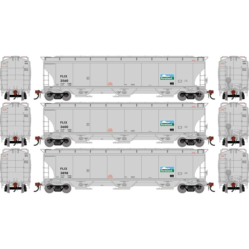 HO GEN Trinity 5161 Covered Hopper, FLIX #3560/3600/3898 (3) HO GEN Trinity 5161 Covered Hopper, FLIX #3560/3600/3898 (3)