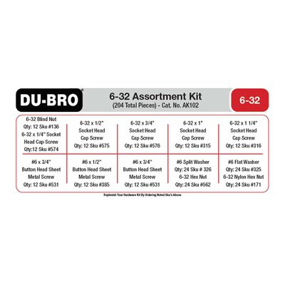 6-32 Hardware Assortment Kit (204 pcs set) 6-32 Hardware Assortment Kit (204 pcs set)