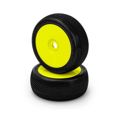 1/8 Relapse 83mm Pre-Mounted Buggy Tires, Yellow Wheels, Green Compound (2) 1/8 Relapse 83mm Pre-Mounted Buggy Tires, Yellow Wheels, Green Compound (2)