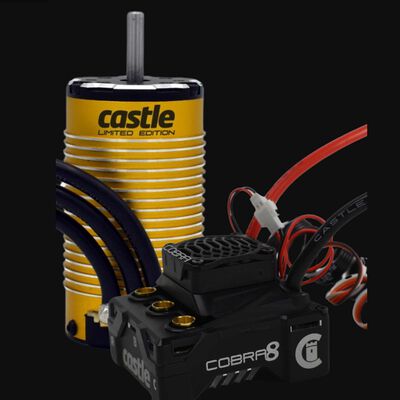 COBRA 8 25.2V ESC with LIMITED EDITION GOLD 1515-2200KV V2 Sensored Motor Combo COBRA 8 25.2V ESC with LIMITED EDITION GOLD 1515-2200KV V2 Sensored Motor Combo