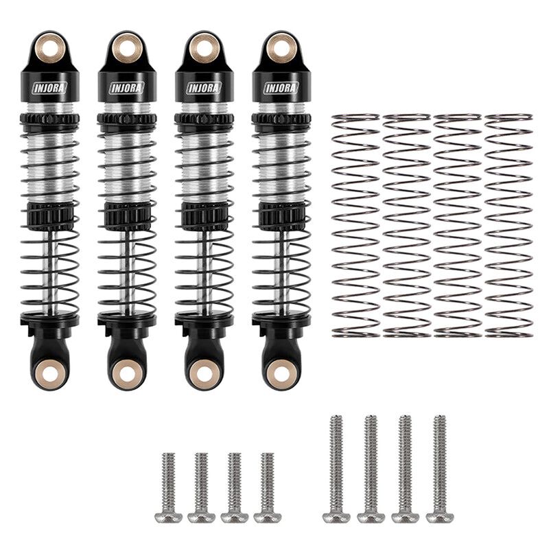 INJORA Aluminum 53mm Oil Shocks, Silver, 1/18 Traxxas TRX-4M (4)