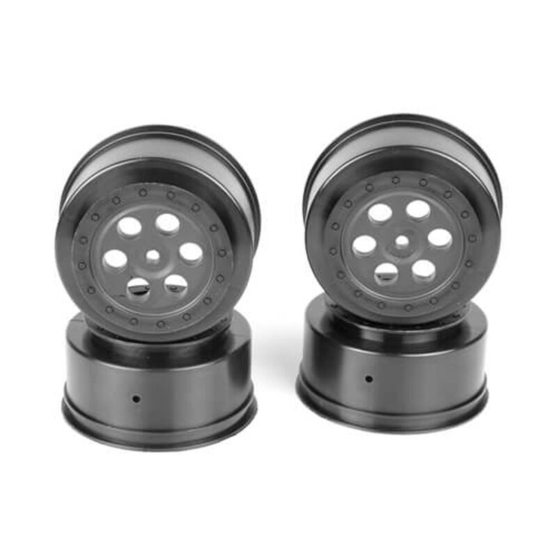 1/10 TR606 Short Course Truck Wheels, Black (4)