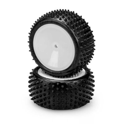 1/10 Drop Step 2.2" Pre-Mounted Rear Buggy Tires, White Wheels, Pink Compound (2) 1/10 Drop Step 2.2" Pre-Mounted Rear Buggy Tires, White Wheels, Pink Compound (2)