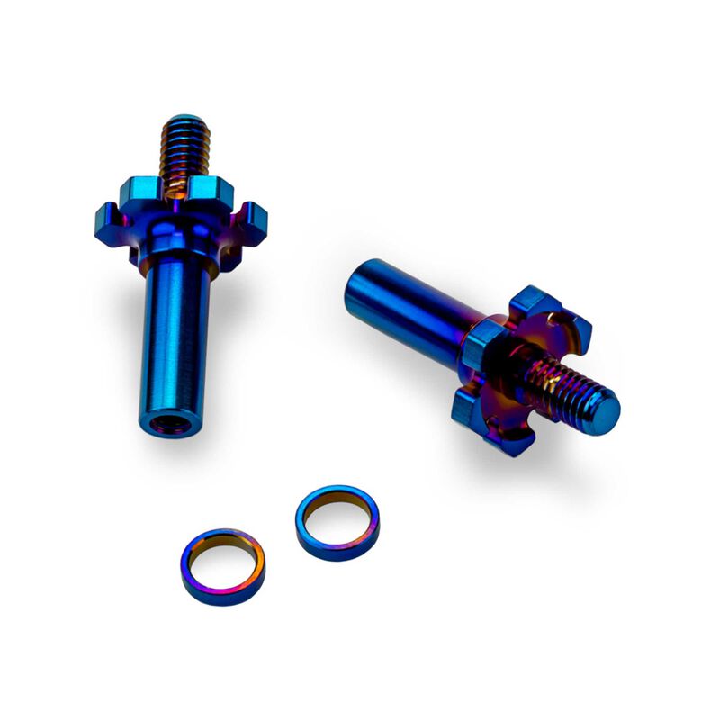 Adjustable Titanium Front Axle Set (2), 1/10 Team Associated RC10B7/D, Burnt Blue