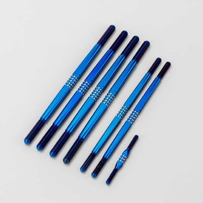 Tekno NT48 2.0 Fin Titanium turnbuckle set, burnt blue - 7pc Tekno NT48 2.0 Fin Titanium turnbuckle set, burnt blue - 7pc