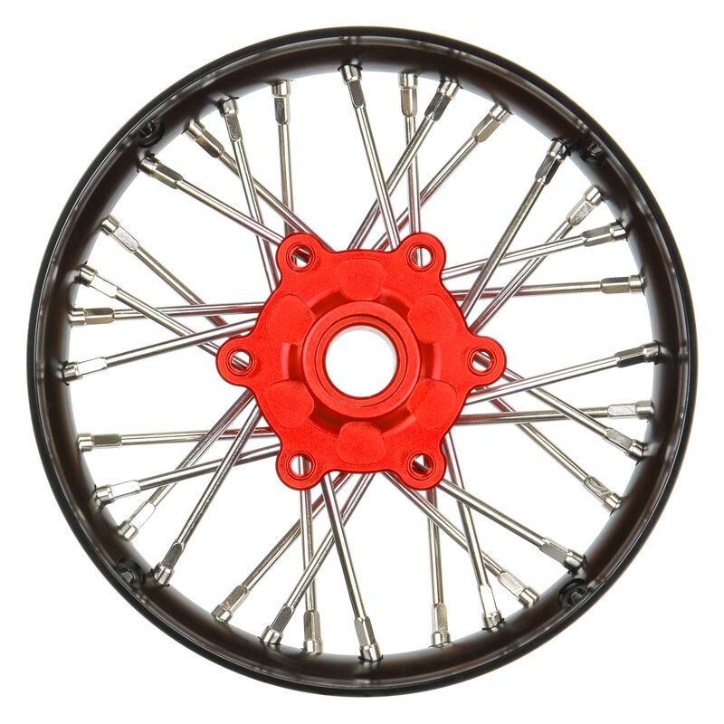 1/4 Pro-Spec Aluminum V2 Bead Front Wheel Black/Red (1): Promoto-SM