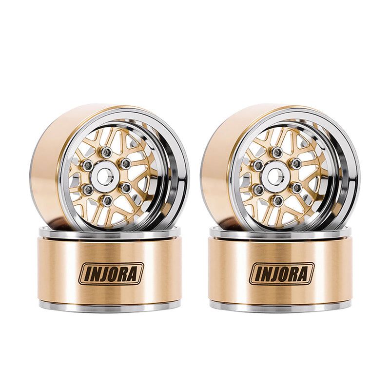INJORA MW1014 1.0 Brass & Aluminum ModulWheel -4.40mm Offset Beadlock Rock Crawler Wheels (4)
