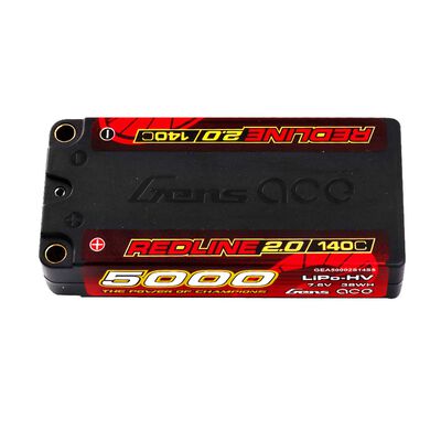 7.6V 5000mAh 2S 140C Redline 2.0 LiHV Hardcase Battery: 5.0mm Bullet 7.6V 5000mAh 2S 140C Redline 2.0 LiHV Hardcase Battery: 5.0mm Bullet