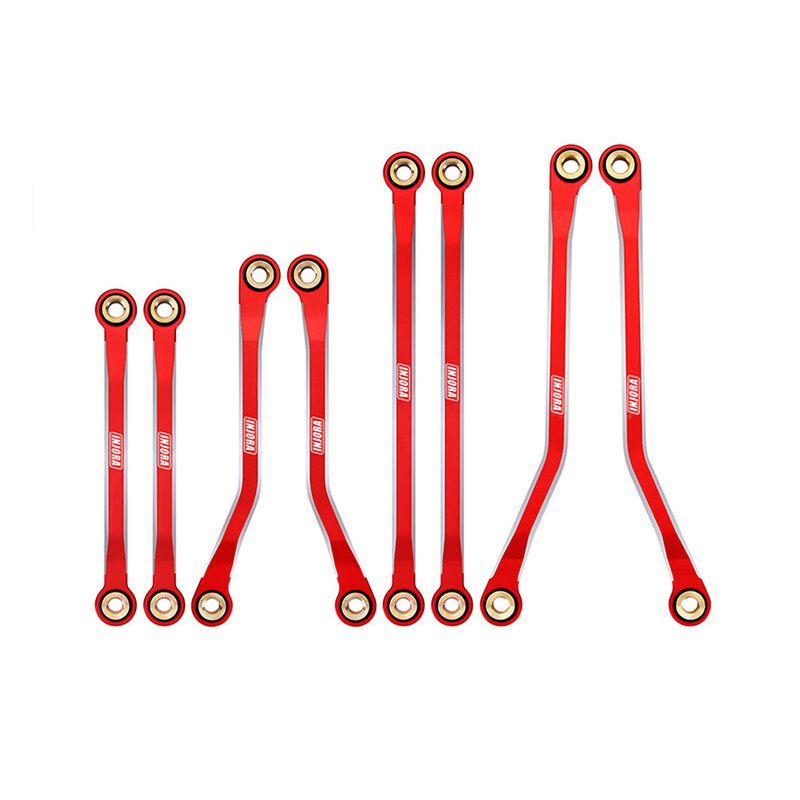 INJORA Aluminum High Clearance Link Set, Red, 1/18 Traxxas TRX-4M Defender/ Bronco