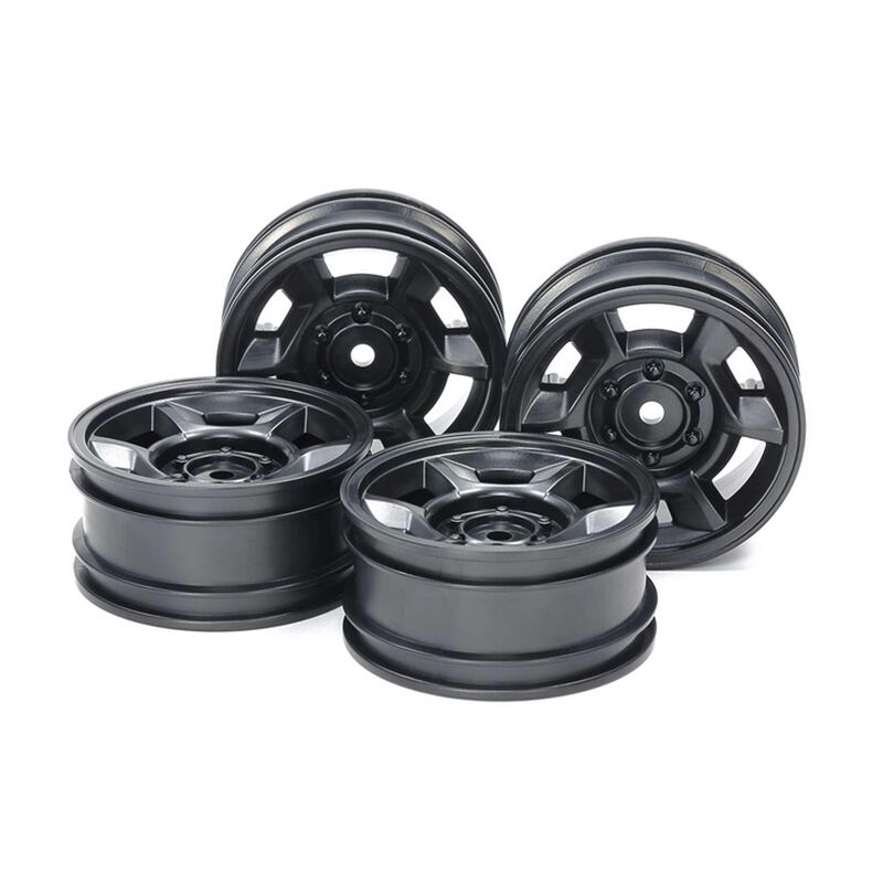 CC-02 6-Spoke Wheels, Blk (26mm Offset +4) (4pc)