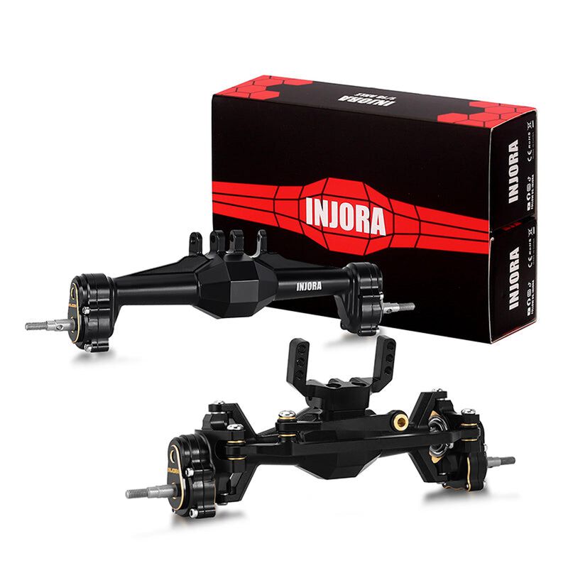 INJORA Aluminum +5mm Diamond Portal Axles with Brass Steering Knuckles, 1/18 Traxxas TRX-4M