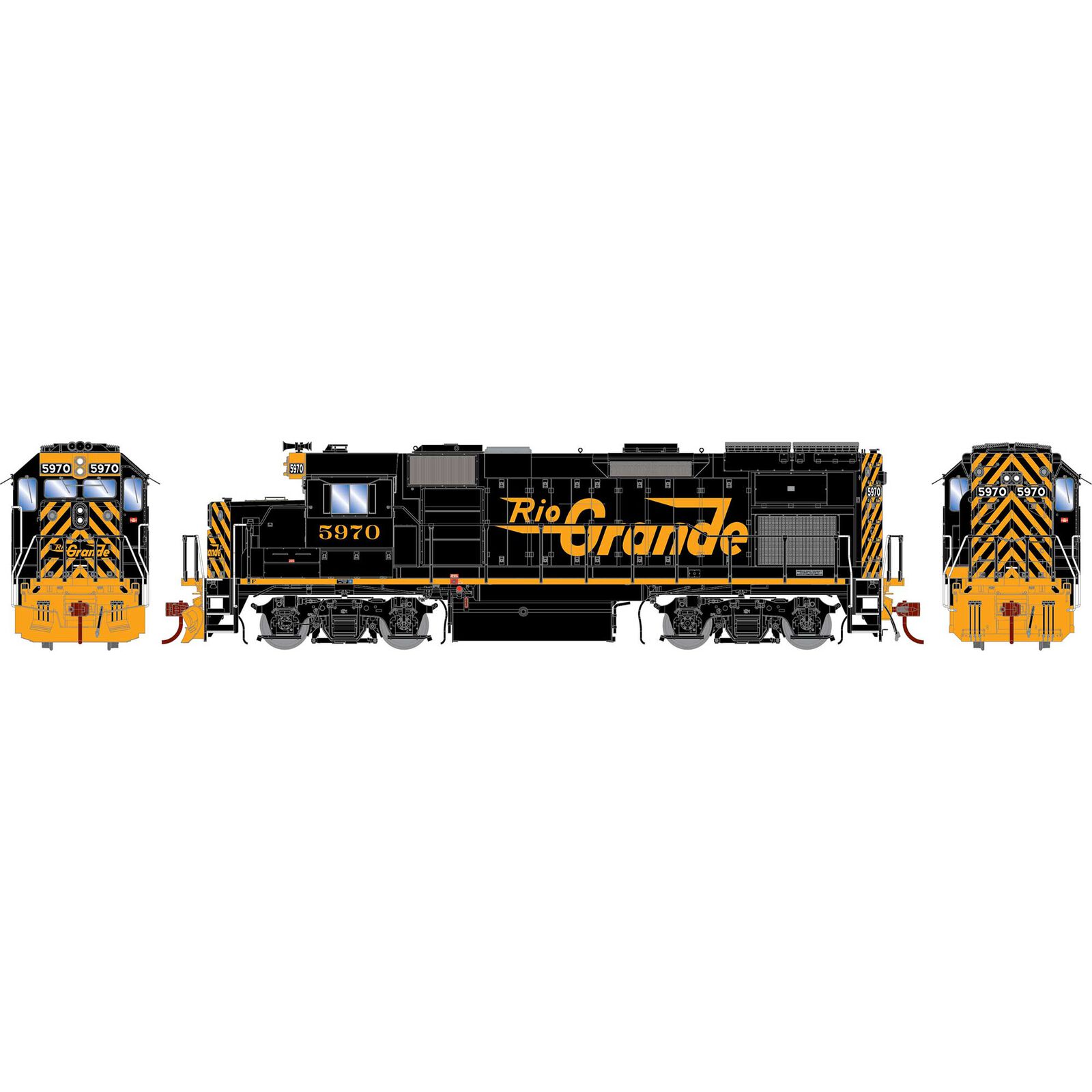HO GP15T Locomotive with DCC & Sound, Rio Grande #5970