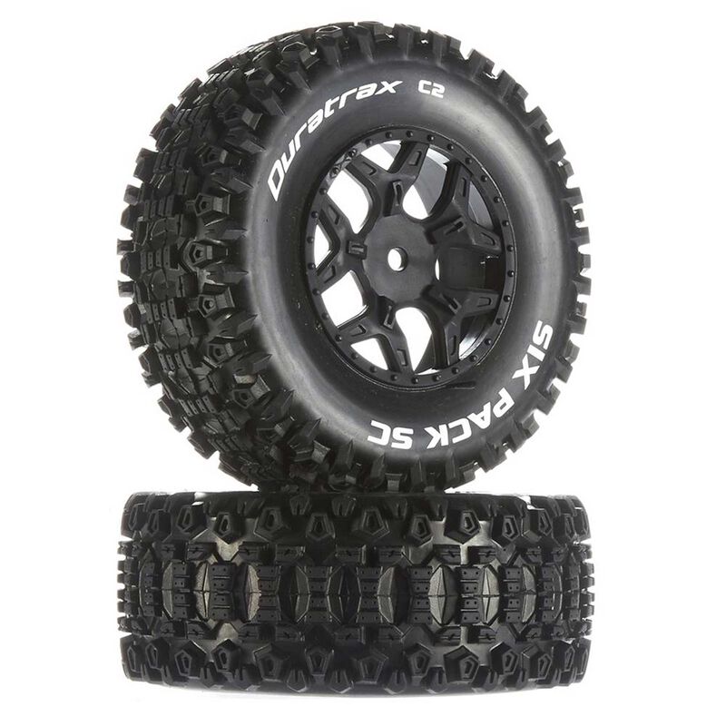 Six-Pack SC C2 Mounted Tires: Losi SCTE 4x4 (2)