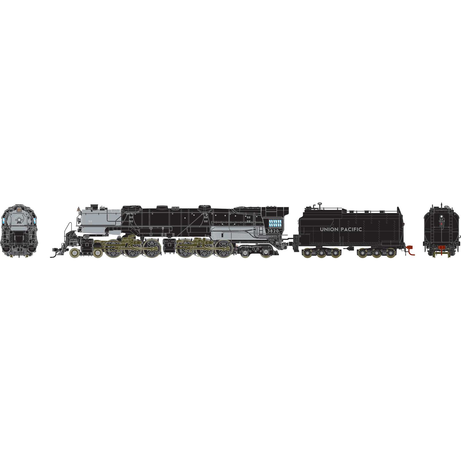 HO 4-6-6-4 CSA-2 Challenger Locomotive with Tsunami2 DCC & Sound, UP #3820