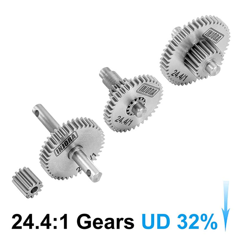 INJORA 24.4:1 Underdrive Stainless Steel Transmission Gear Set, 1/18 Traxxas TRX-4M