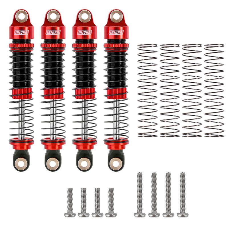 INJORA Aluminum 59mm Oil Shocks, Red, 1/18 Traxxas TRX-4M (4)