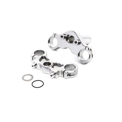 Aluminum Triple Clamp Set, Silver: PM-MX/SM Aluminum Triple Clamp Set, Silver: PM-MX/SM