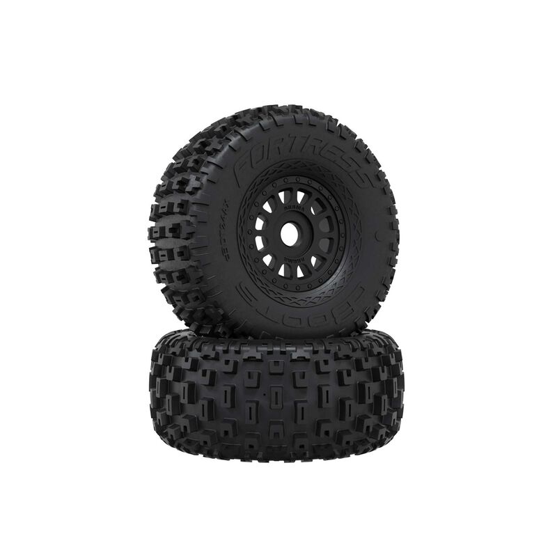 ARRMA dBOOTS 'FORTRESS' Tire Set Glued, Black (2pcs)