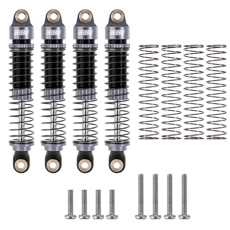 INJORA Aluminum 59mm Oil Shocks, Grey, 1/18 Traxxas TRX-4M (4)