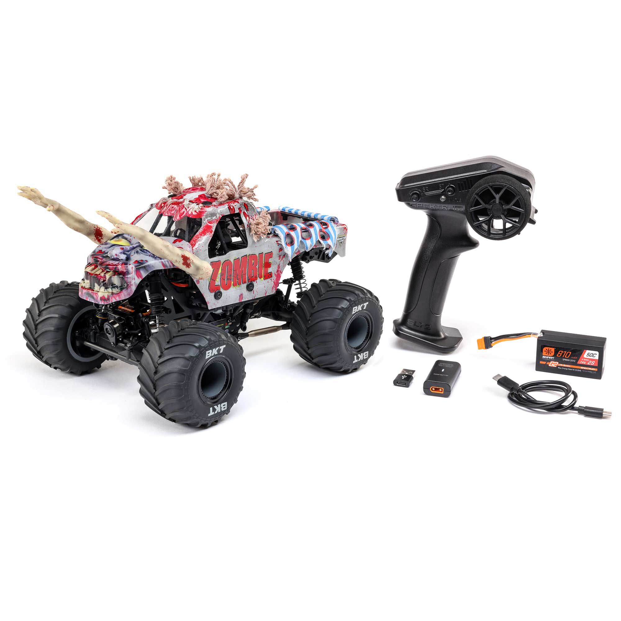 Losi 1/18 Mini LMT Zombie 2S 4X4 RTR Brushed Monster Truck