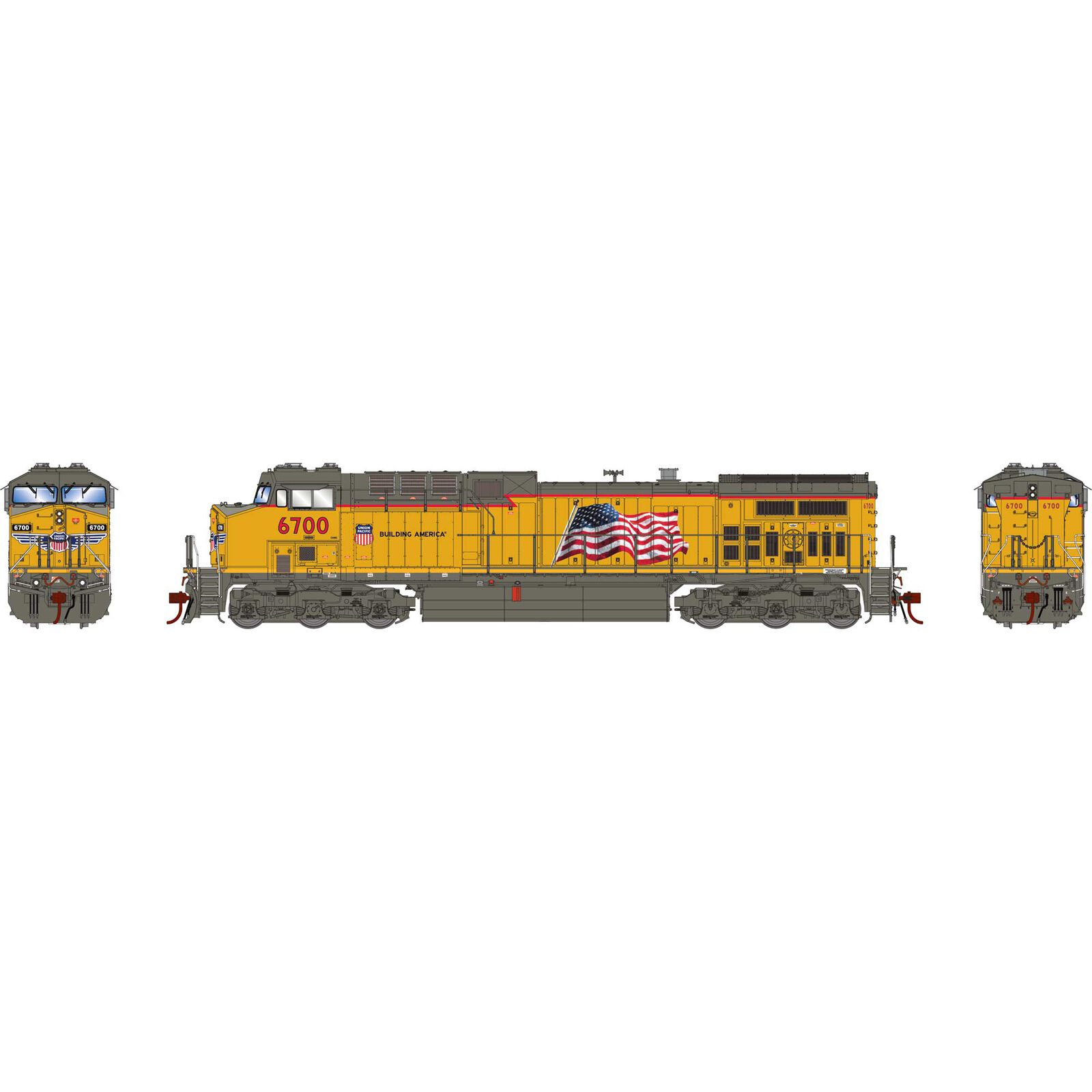 HO AC4400CW Locomotive, with DCC & Sound, UP/Flag #6700