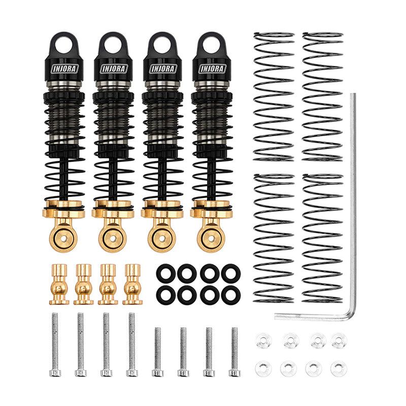 INJORA Aluminum 40mm Big Bore Shocks, Brass Retainers, 1/24 Axial SCX24 (4)
