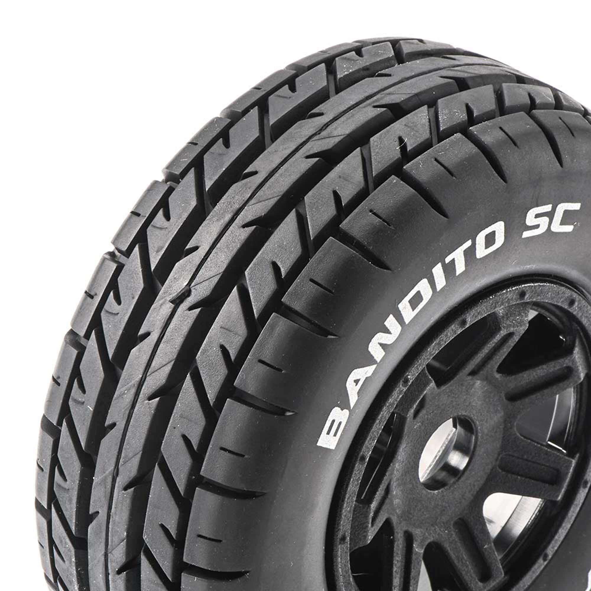 Duratrax Bandito SC Mounted Soft Tires, Black 17mm Hex (2