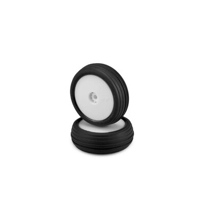 1/16 Hawk Pre-Mounted Front Mini-B Tires, White Wheels, Green Compound (2) 1/16 Hawk Pre-Mounted Front Mini-B Tires, White Wheels, Green Compound (2)