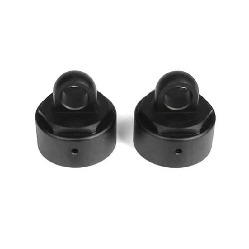 Shock Caps Aluminum, Black, Non-Vented (2)
