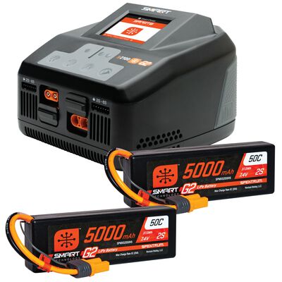 Smart Powerstage 4S Surface Bundle: (2) G2 5000mAh 2S LiPo IC5 & S2100 Charger Smart Powerstage 4S Surface Bundle: (2) G2 5000mAh 2S LiPo IC5 & S2100 Charger