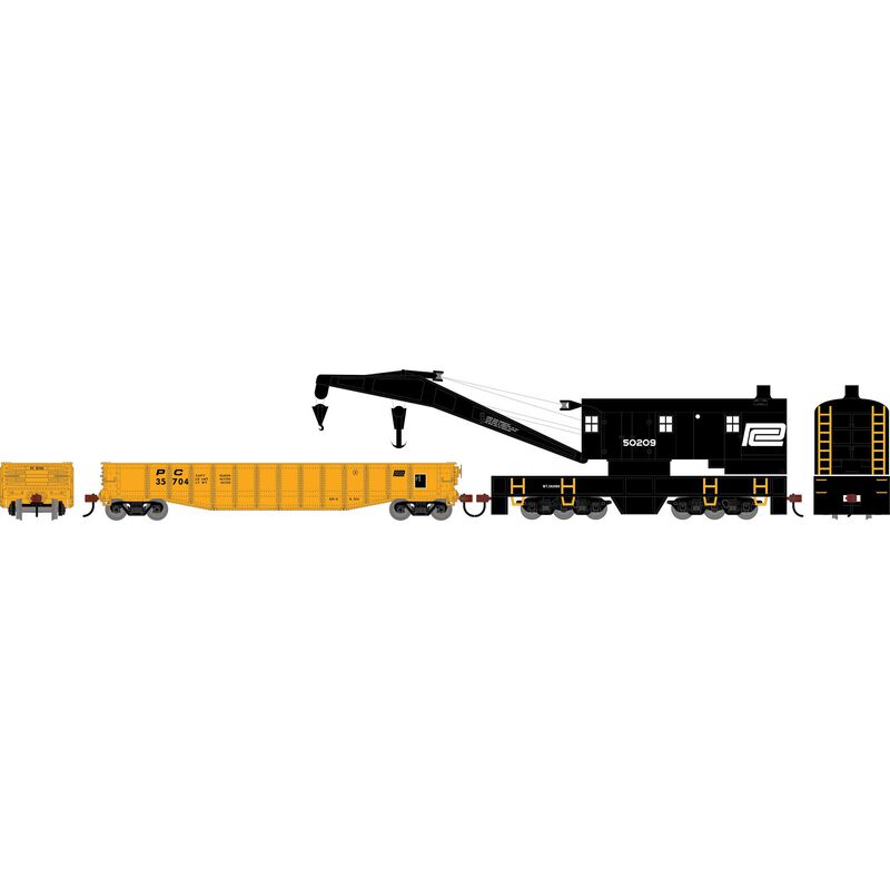 HO ATH 200-Ton Crane and 50' Gondola Set, PC #50209 (Crane); #35704 (Gondola) HO ATH 200-Ton Crane and 50' Gondola Set, PC #50209 (Crane); #35704 (Gondola)