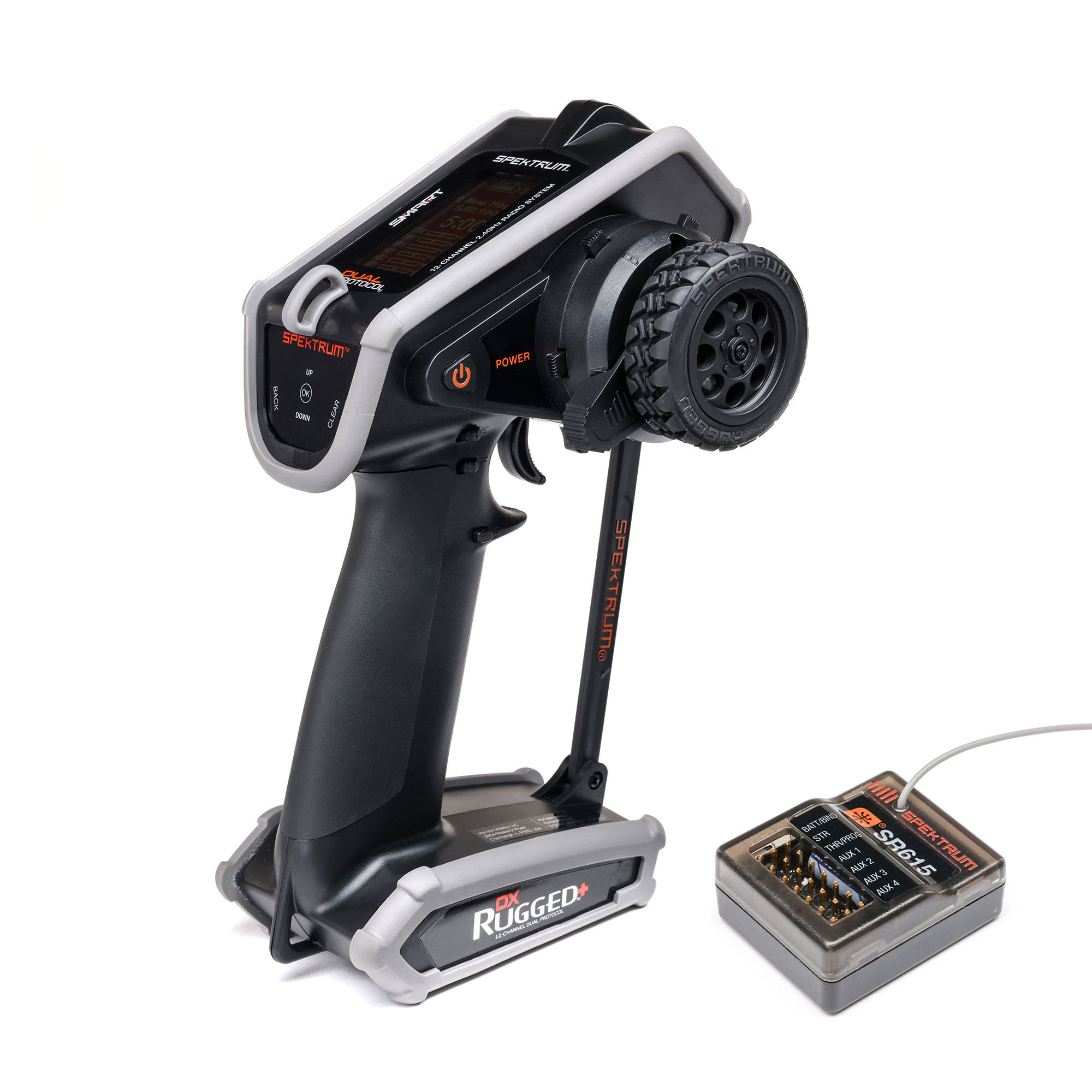 Spektrum DX Rugged+ 12-Channel DSMR+ Transmitter with SR615