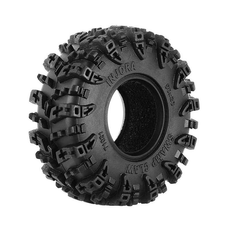 INJORA 1/24 Swamp Claw Front/Rear 1.0" Rock Crawler Tires & Inserts (4)