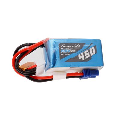 14.8V 450mAh 4S 45C LiPo Battery: EC2 14.8V 450mAh 4S 45C LiPo Battery: EC2