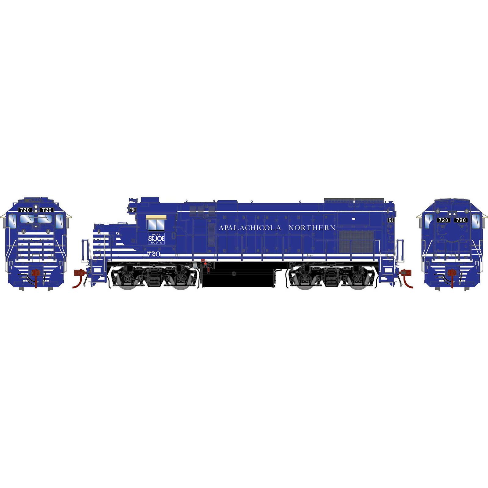 HO GP15T Locomotive with DCC & Sound, Apalachicola Northern #720