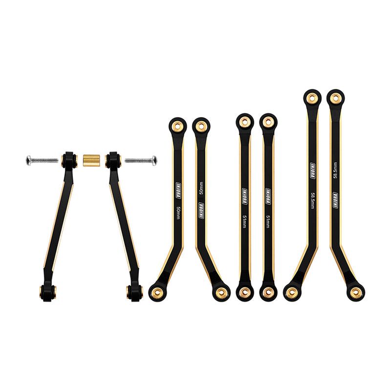 INJORA Brass Chassis Link Set, Black, 1/24 Axial SCX24 C10, JLU, Bronco, Base Camp, and 4Runner