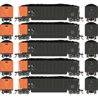 HO ATH Berwick Bathtub Gondola, Primed For Grime GBRX w/Load #93120/93146/93172/93197/93223 (5) HO ATH Berwick Bathtub Gondola, Primed For Grime GBRX w/Load #93120/93146/93172/93197/93223 (5)