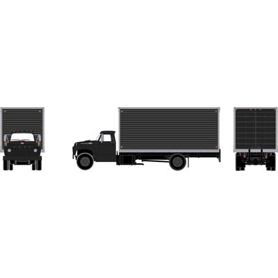 HO ATH Ford F-850 Box Van, Gloss Black Unlettered HO ATH Ford F-850 Box Van, Gloss Black Unlettered
