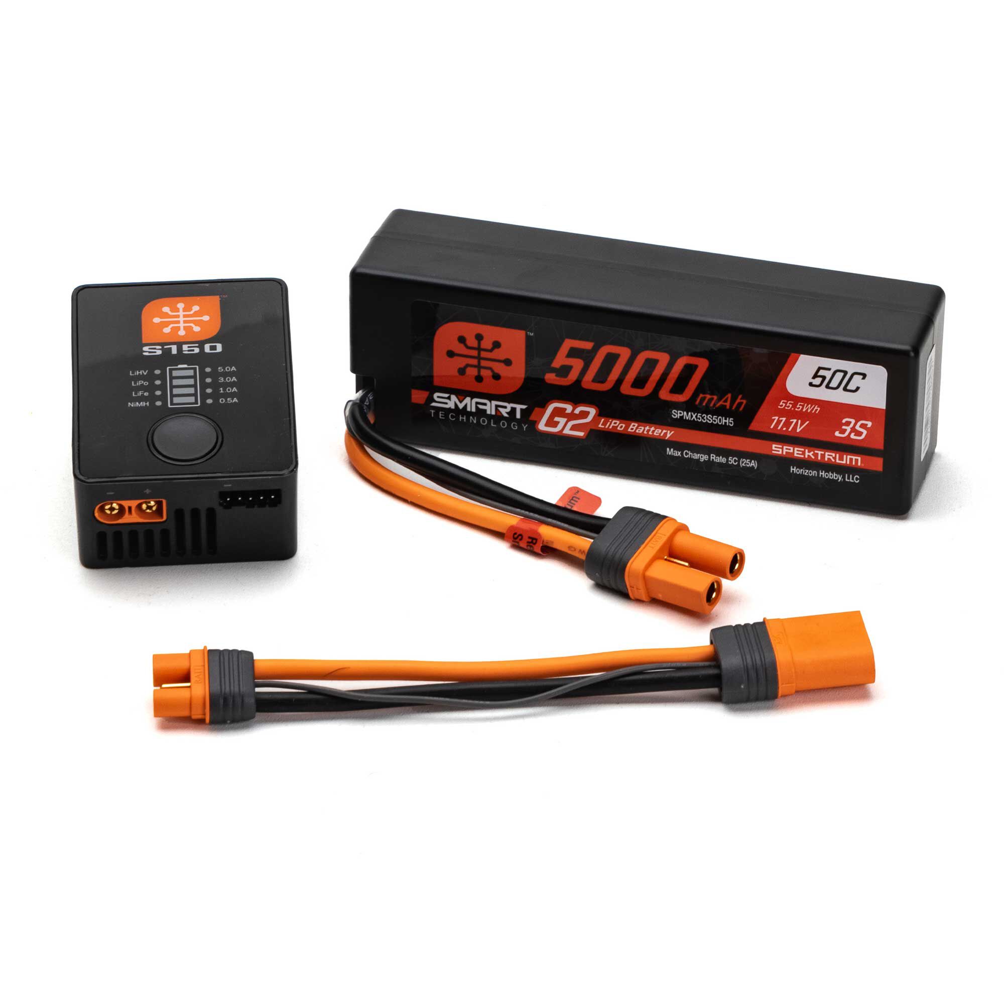 Spektrum RC 3S Smart G2 LiPo 50C Battery Pack 11.1V 5000mAh SPMX53S50H5 IC5 Plug 