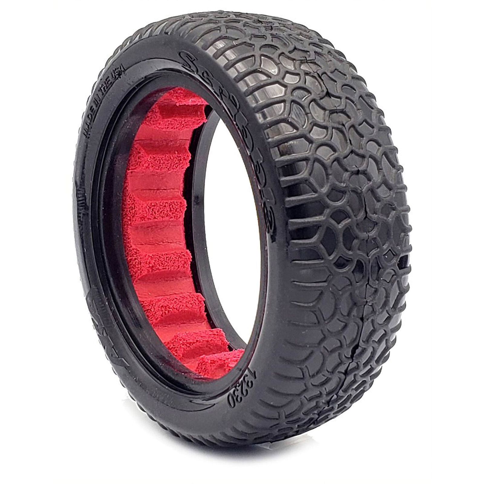 1/10 Scribble Front 2WD 2.2 Tires, Soft Long Wear with Red Inserts (2): Buggy