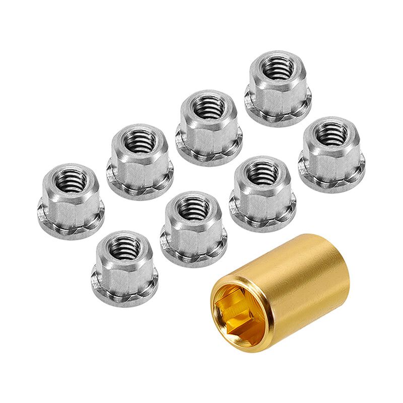 INJORA Stainless Steel M2 3.0 Wheel Nuts, Silver, 1/30 Axial SCX30 (4)