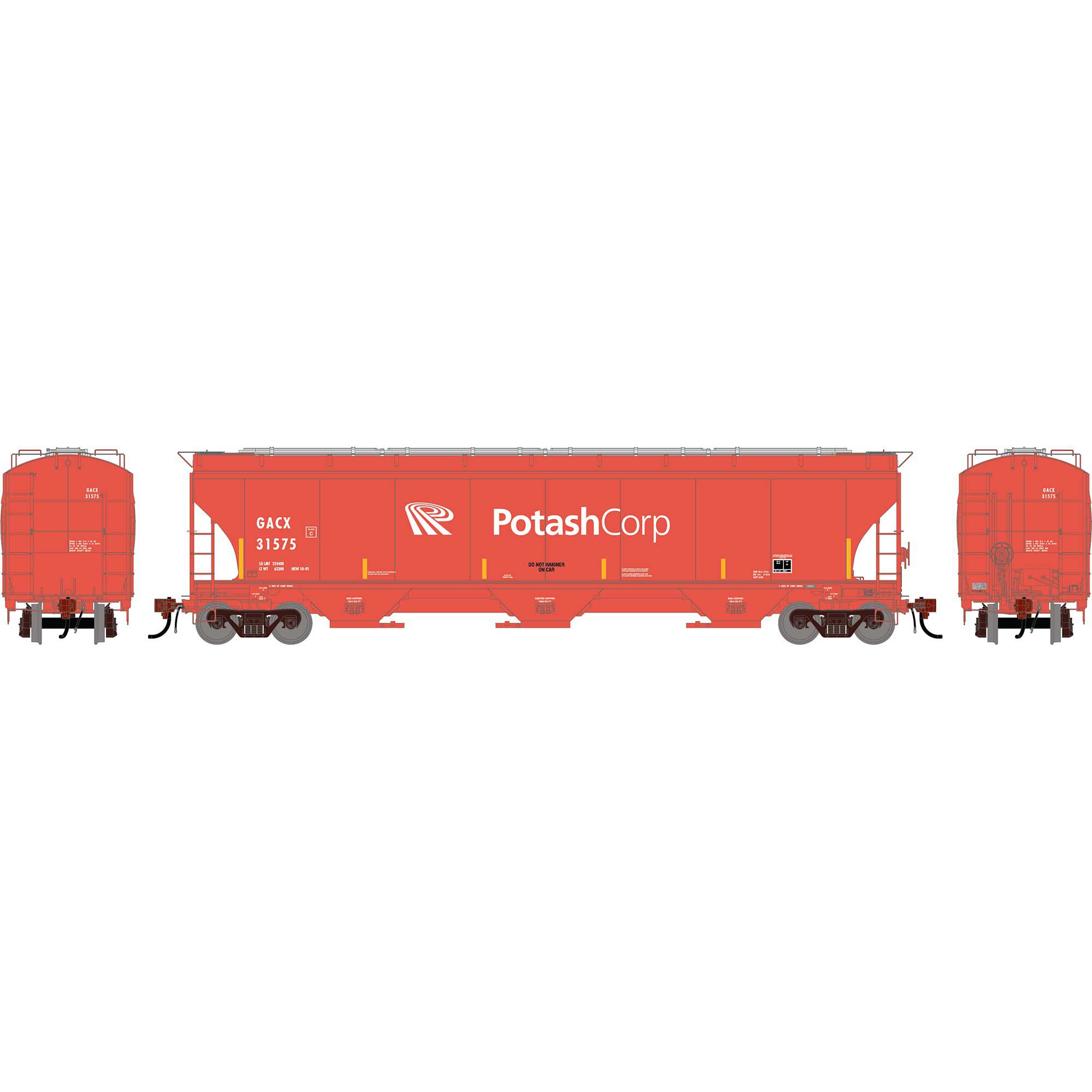 Athearn Genesis HO GEN Trinity 5161 Covered Hopper, GACX #31575