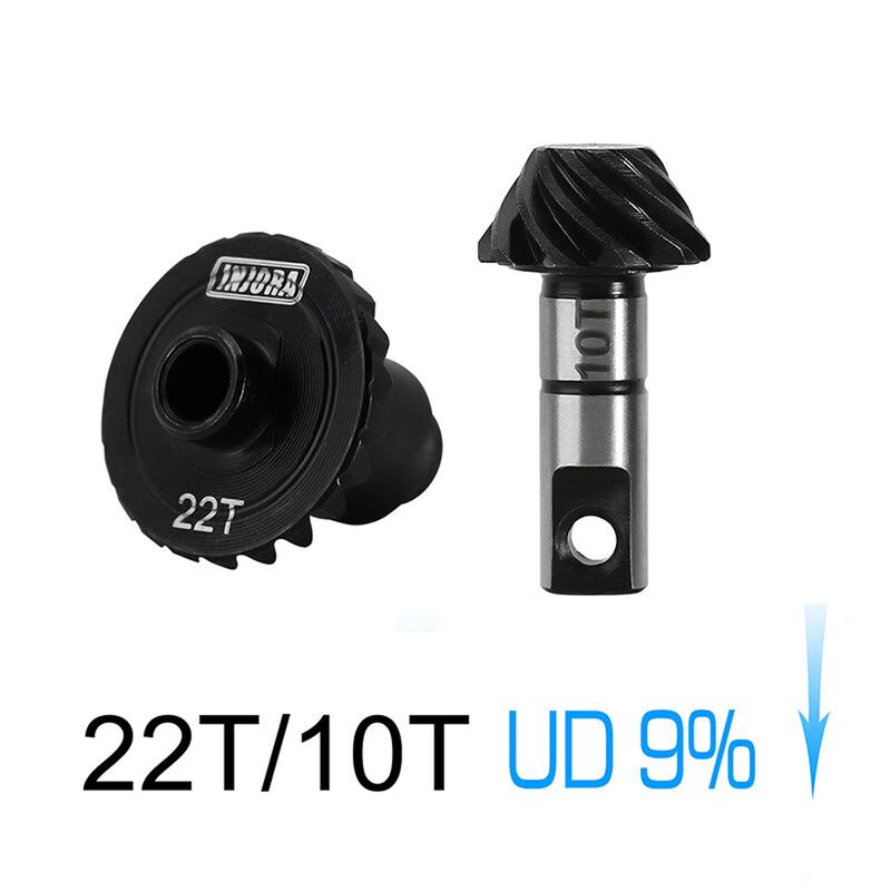 INJORA 22T/10T Steel Underdrive Helical Differential Gears, 1/18 Traxxas TRX-4M