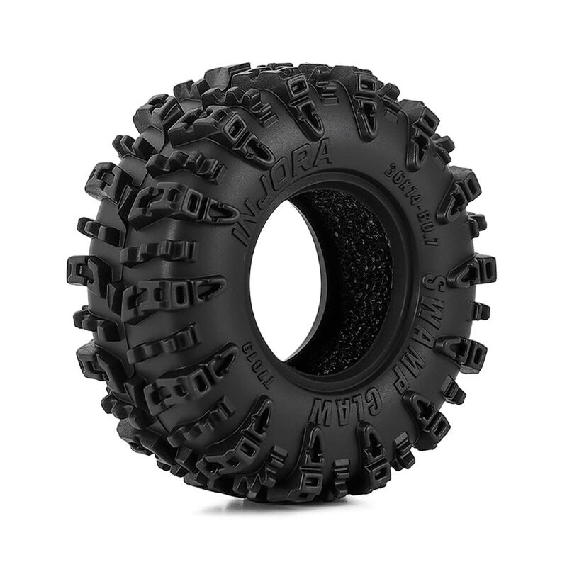 INJORA 1/30 Swamp Claw Front/Rear .7" Rock Crawler Tires & Inserts (4)