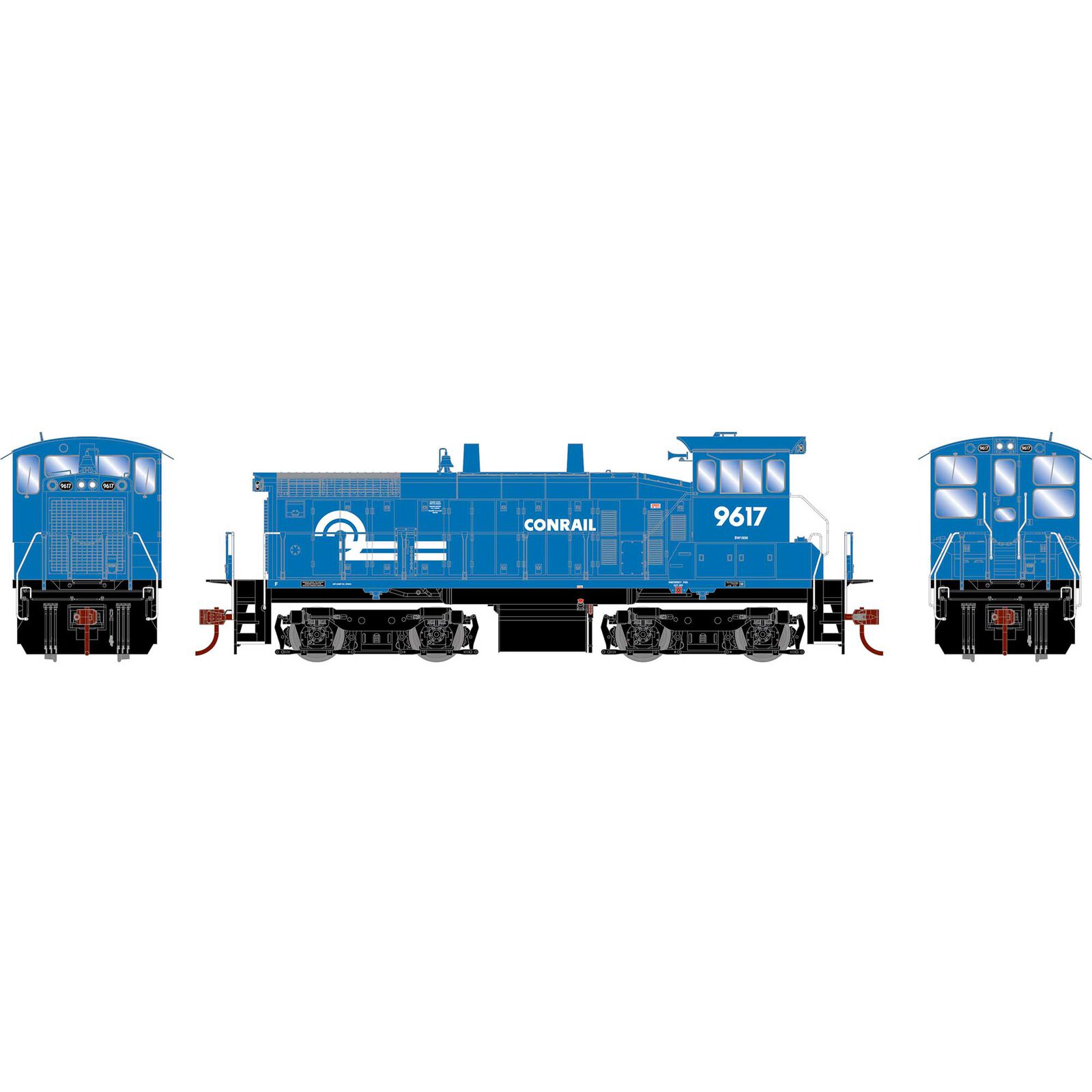 HO RTR SW1500 with DCC & Sound, Conrail #9617