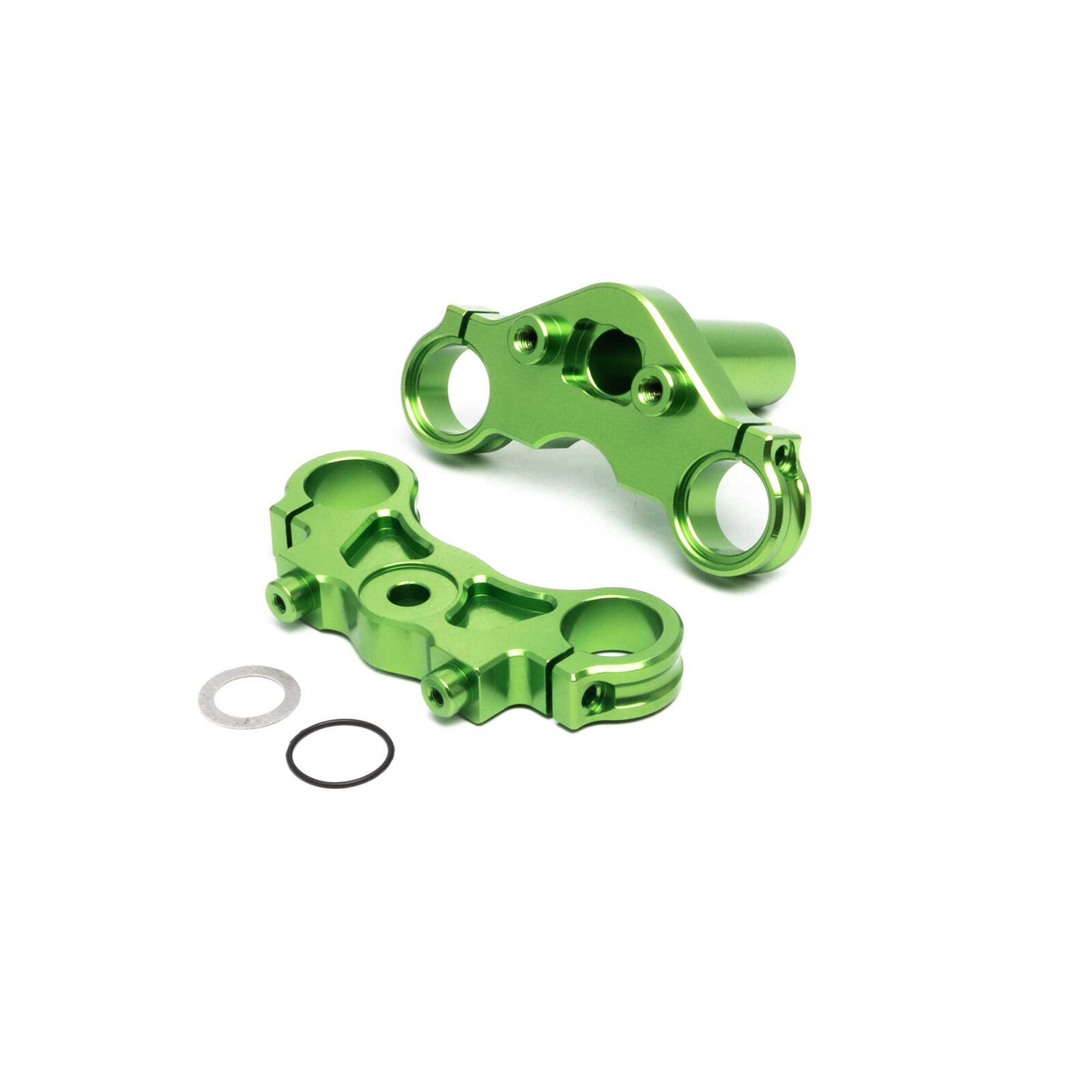 Aluminum Triple Clamp Set, Green: Promoto MX